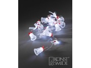 Konstsmide WHITE Bell Lights LED Battery Operated (10 Bells / 20 LEDs / 1.72m)